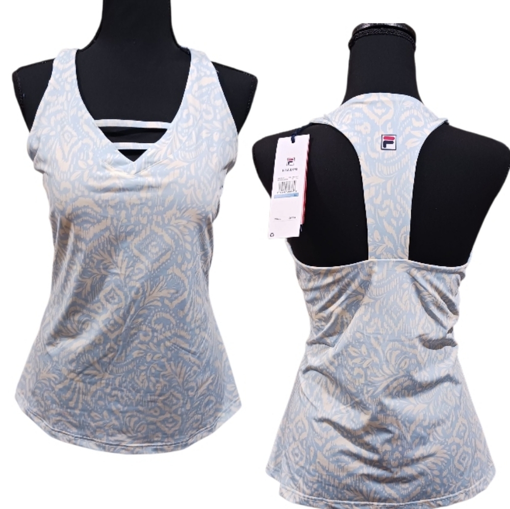 Fila Essentials Racerback Athletic Tank Built-In Bra Tennis Court - Picture 3 of 9